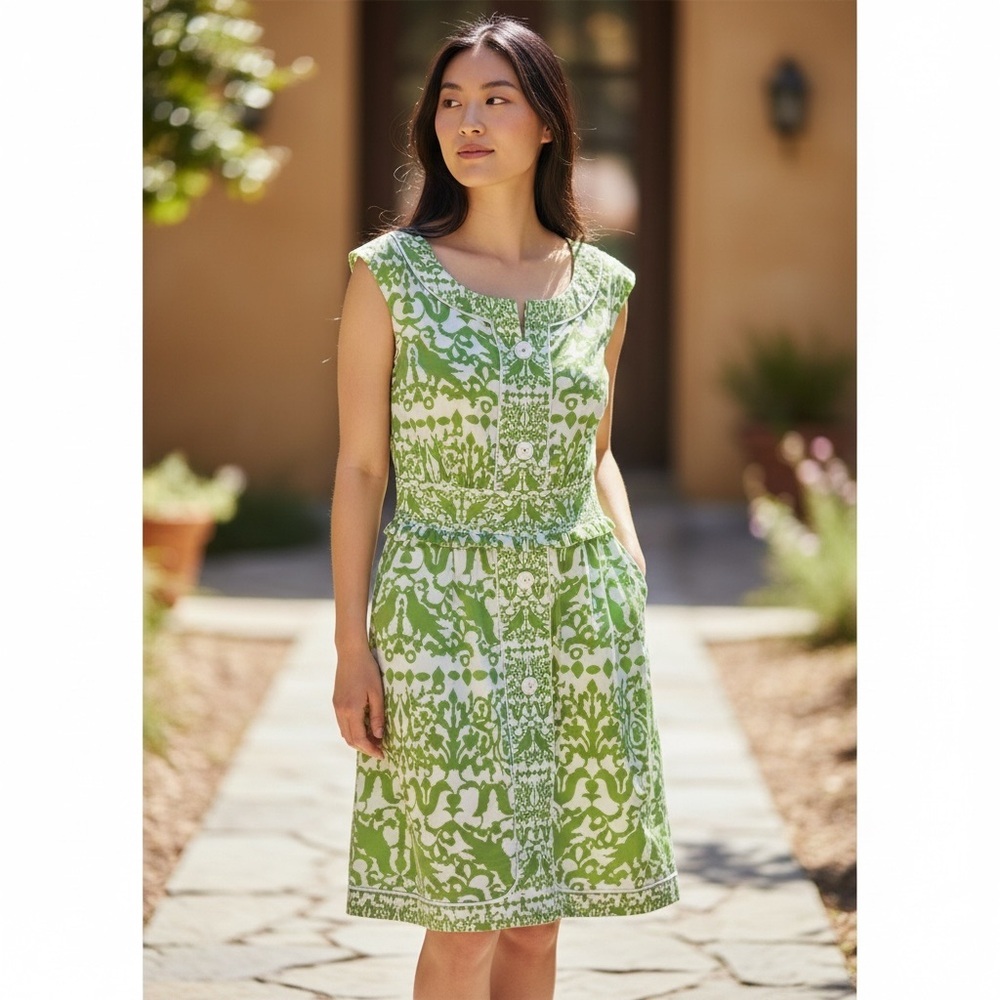 Cynthia Steffe Lime Green and White  Dress Women Size 10 - Picture 14 of 14